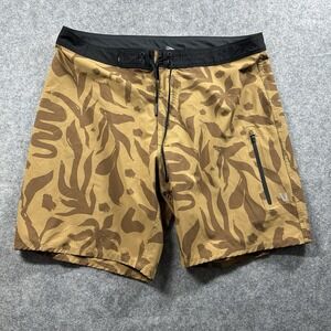 Vuori Infinity Board Shorts Men's 34 Brown Autumn Contigo Pool Beach Swim V383